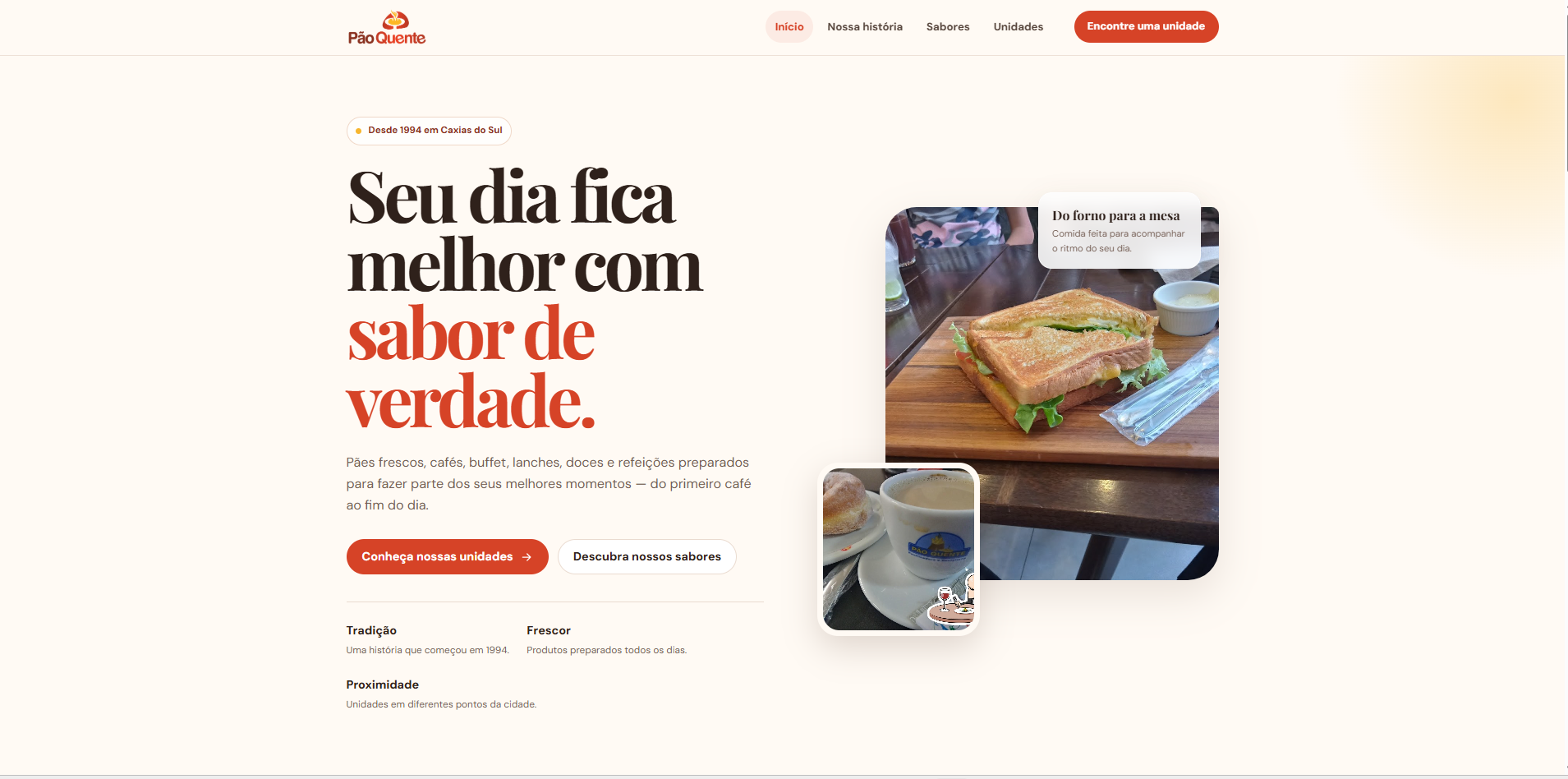 Pão Quente — site institucional